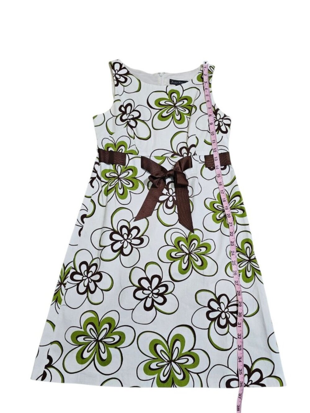 Jessica Howard Womens 8 Dress White Green Cotton Floral Mod Shift Iconic Rare - Picture 7 of 7